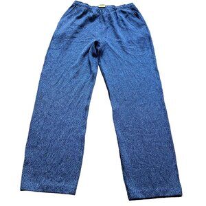 St. John Sport Size M Blue Marled Santana Knit Pull On Wool Blend Pants